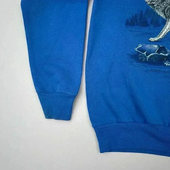 Vintage Tultex Sweatshirt Large Men Timber Wolf Graphic Crewneck Pullover Fleece - Picture 5 of 9